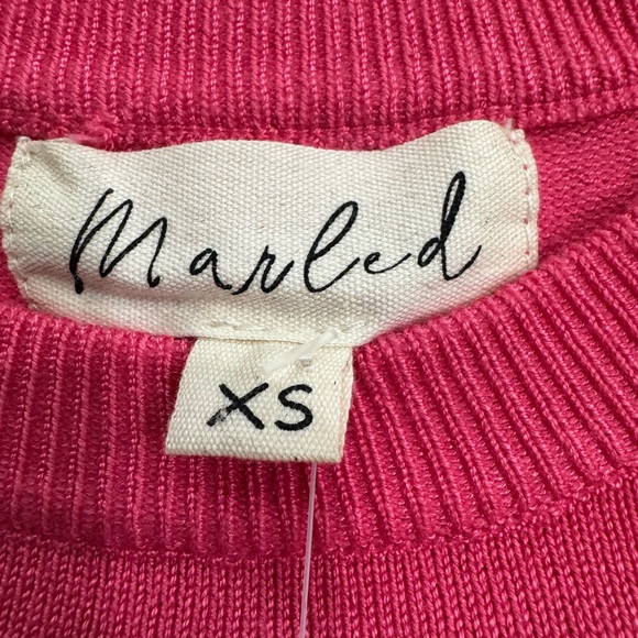 Marled by Reunited Clothing Pink Sweater with Black Sequin Hearts - Picture 8 of 11